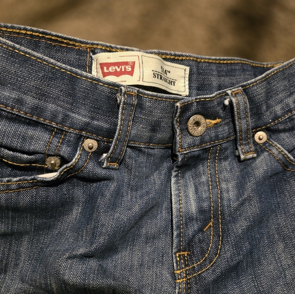 LEVIS 514 Straight leg kids distressed jeans sz8reg 24/22 like new - Picture 3 of 5